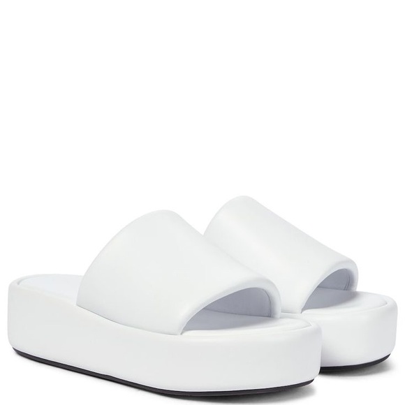 Rise leather platform slides in white - Balenciaga - Picture 3 of 11